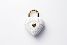 Heart Shaped Padlock Illustration, Concept Of Love And Passion. Generative AI