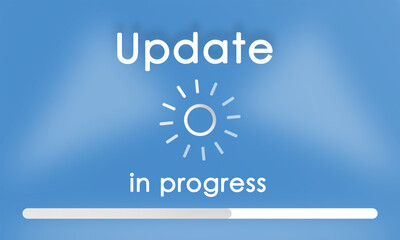 System Update sign with loading icon and text. Update or upgrade concept web vector illustration for any software, hardware and technology system. 