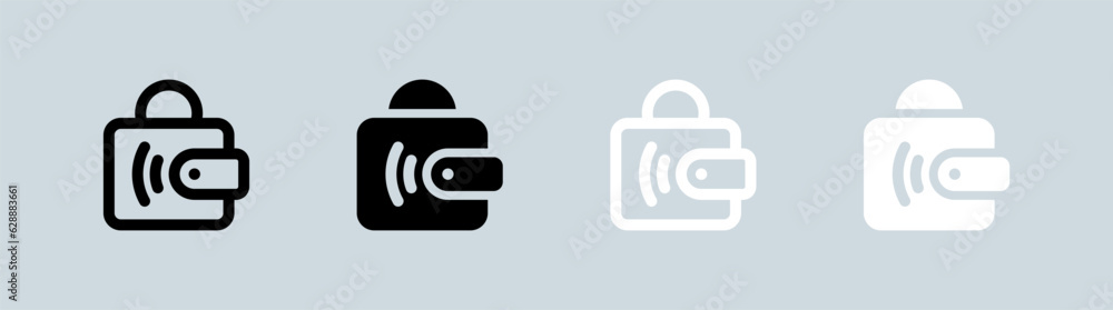 Digital wallet icon set in black and white. Payment signs vector ...