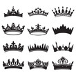 A set of silhouette Crown vector illustration
