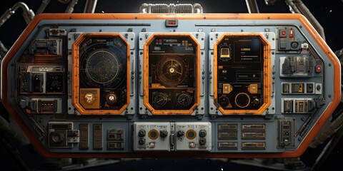 Futuristic HUD screen data hologram. Generative AI