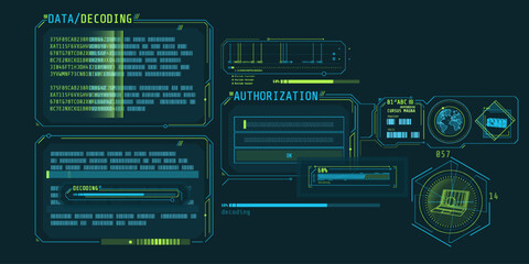 Data decoding program screen with authorization window.