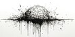 AI Generated. AI Generative. Human brain mind organ ink sketch graffiti street wall art. Graphic Art