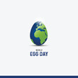 © Artist Rubel - World Egg Day. Egg shape world egg day concept.