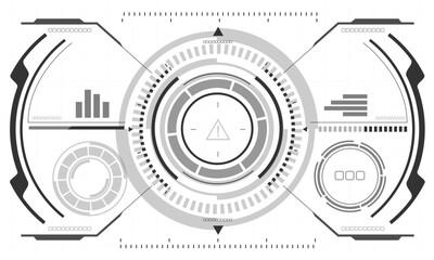 Wall Mural - HUD sci-fi interface screen monochrome view design virtual reality futuristic technology display vector