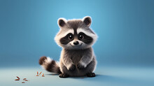 Raccoon 3D Cute Simple Background