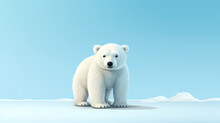Polar Bear 3D Cute Simple Background