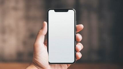 Mockup of a smartphone with empty screen with neutral background