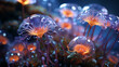 Underwater macro shot on coral polyps
