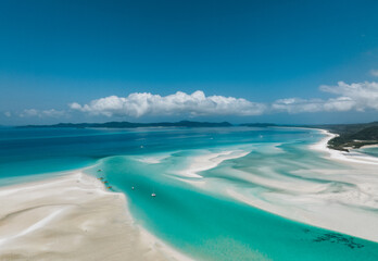 Wall Mural - aerial drone view of whitehaven beach in the whitsundays, queensland, australia