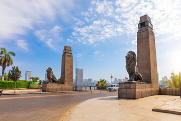 Poster - Qasr El Nil Bridge, the most famous bridge over the Nile, Cairo, Egypt