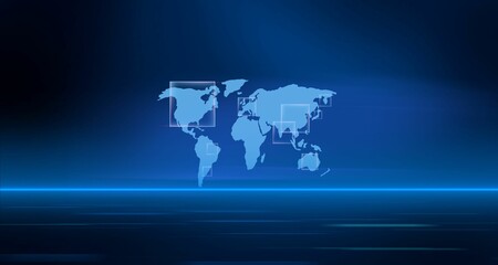 Wall Mural - graphical world map with big squares concept series