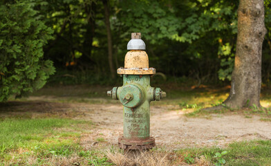 Wall Mural - fire hydrant on a city street embodies preparedness, safety, and urban infrastructure, serving as a symbol of protection and readiness for potential emergencies