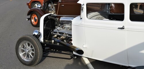 Sticker - Hot Rod Classic Cars at a Car Show