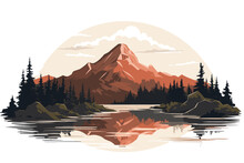 Doodle Inspired Yosemite, Cartoon Sticker, Sketch, Vector, Illustration
