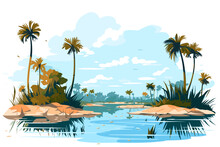 Doodle Inspired Everglades, Cartoon Sticker, Sketch, Vector, Illustration