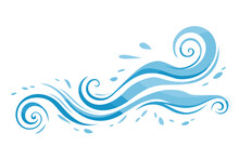 Doodle Inspired Water Swirl, Cartoon Sticker, Sketch, Vector, Illustration