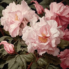 Wall Mural - Classical flowers oil painting illustration made with Generative AI 