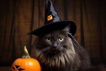 Poster - Halloween cat with hat