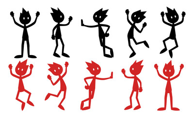 stick man set character for animation