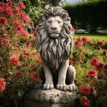 Lion Statue In The Garden