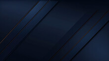 Premium Background Design With Diagonal Dark Blue Line Pattern. Vector Horizontal Template For Digital Lux Business Banner, Contemporary Formal Invitation, Luxury Voucher, Prestigious Gift Certificate