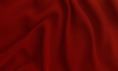 Red wavy fabric background.