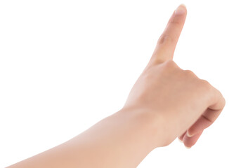 Poster - Digital png photo of hand of caucasian woman on transparent background