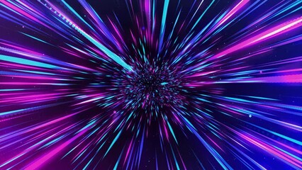 Wall Mural - 4k hyperdrive high speed flying lines light speed tunnel background. sci-fi digital footage electric