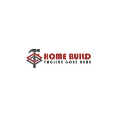 Canvas Print - Home Construction Concept Logo Design Template Isolated on white background