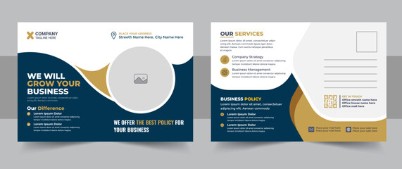 Wall Mural - creative modern corporate business postcard eddm design template or corporate business postcard eddm
