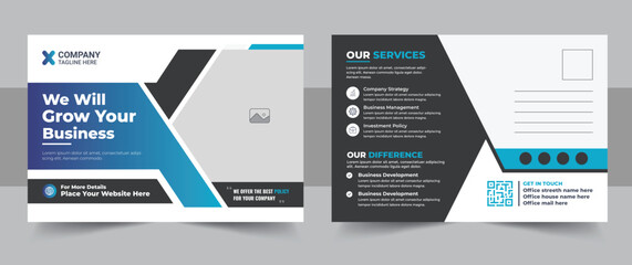 Wall Mural - corporate postcard design template, amazing and modern postcard eddm design template, stylish corpor