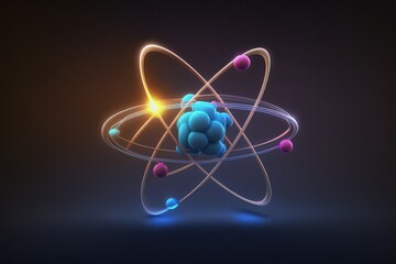 atomic nucleus electrons neutrons protons. model shows that an atom is mostly empty space, with elec