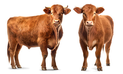 Wall Mural - Salers cattle isolated on transparent background, png