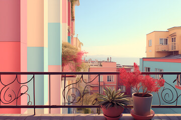 Wall Mural - view from a balcony in the city