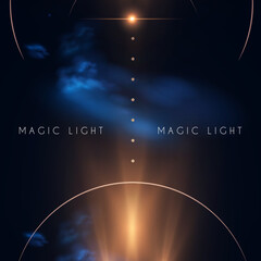 Wall Mural - magic and mystery light effect. sacred isoteric glow. cosmos, star and space transparent design.
