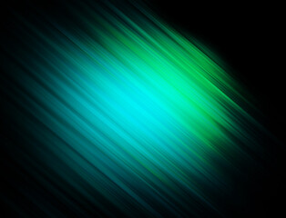 Dark blue and green abstract sports layout design with flat lines. Decorative shining illustration with stripes. Futuristic digital motion blur rays of neon teal or turquoise light background