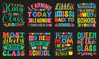 Poster - Back To School T-shirt Design Bundle, 100 Days of School Shirt Design
