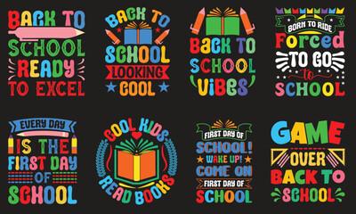 Canvas Print - Back To School T-shirt Design Bundle, 100 Days of School Shirt Design
