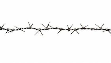 barbed wire isolated on white