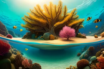 Wall Mural - coral reef in the sea