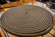 Rope coiled on the deck of a tall ship