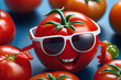 Tomato character with sunglasses