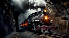 Steam Train In The Forest Vintage Antique Wallpaper