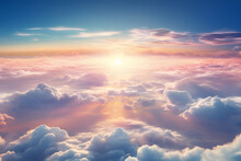 Amazing Sunset Sky And Clouds From Above Ai Generated Art 