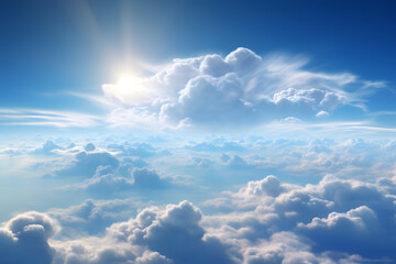 blue sky with clouds from above ai generated art