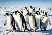 Group Of Emperor Penguins Generative AI Tools.