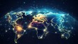 © WS Studio 1985 - connectivity to a global network. e-commerce, digital connection technology, the world map notion of global business, and big data analytics and business, generative ai