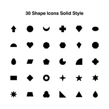 Illustration Vector Graphic Of Shape Icons Set Solid Style. Shape Themed Icon. Vector Illustration Isolated On White Background. Perfect For Website Or Application Design.