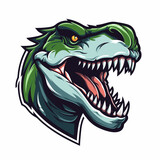 Fototapeta Dinusie - Esport vector logo dinosaur, dinosaur icon, dinosaur head, vector, sticker